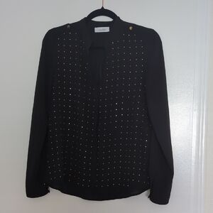 Calvin Klein Black Gold Studded Blouse